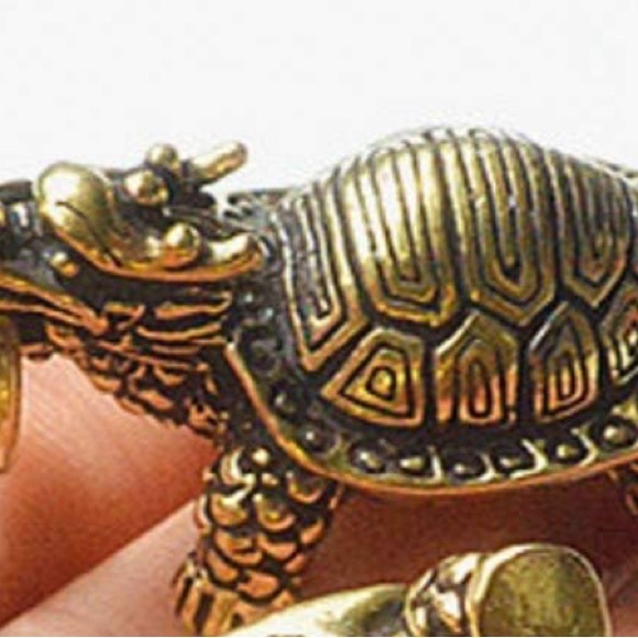 Solid Brass Handmade Turtle DIY Necklace Car Pendant Knife Beads Brass Lucky Tur - Picture 4 of 15